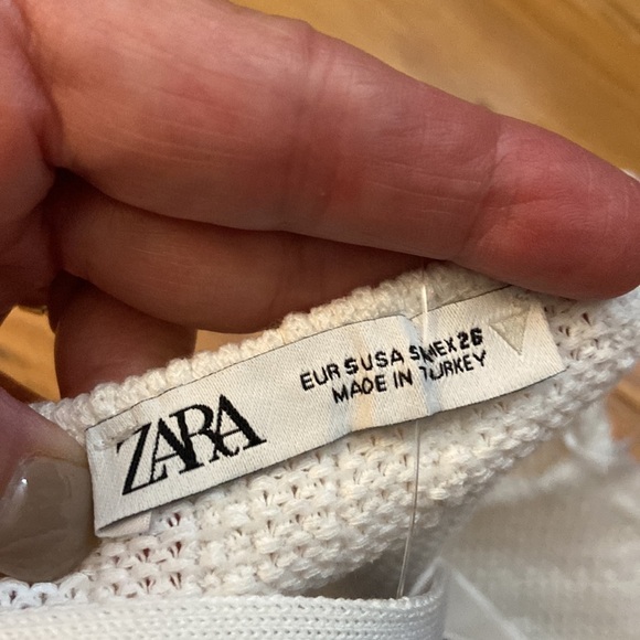 Zara cable knit cropped top with crossed straps, size S, NWT - Picture 6 of 6